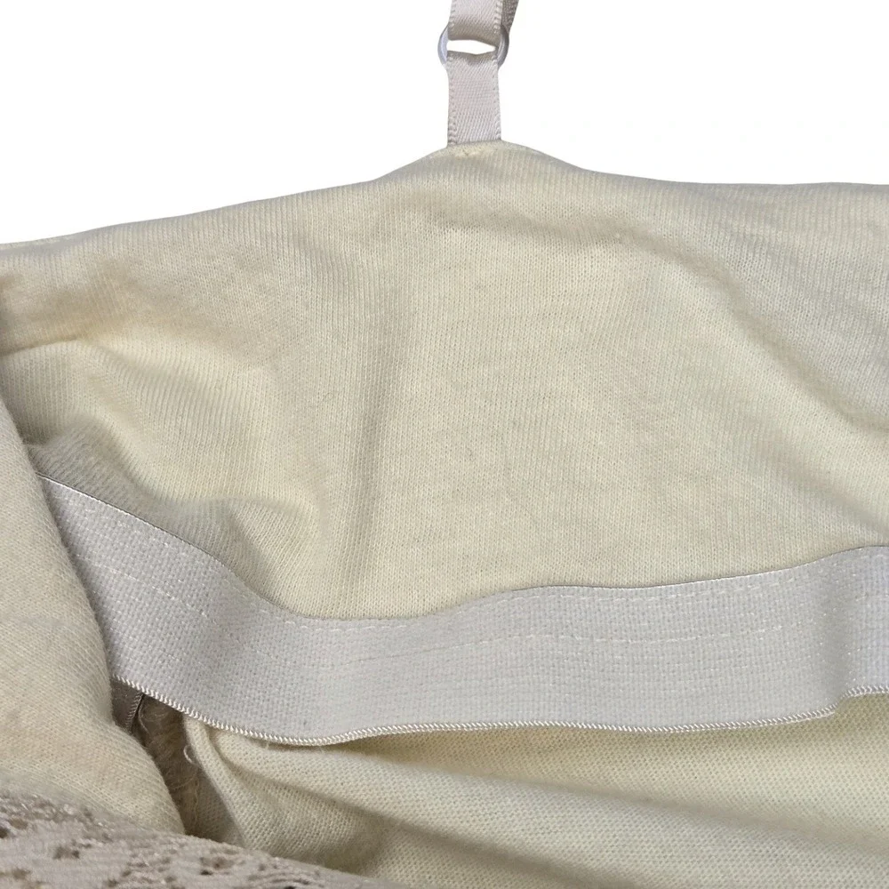 Self Esteem Vintage Y2K Camisole Top Butter Yellow Lace Trim Beaded Tank Top